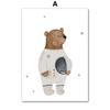 Boho Space Rocket Bear Panda Mouse Nursery Posters Cartoon Wall Art Print Canvas Painting Baby Kids Room Home Decoration Picture