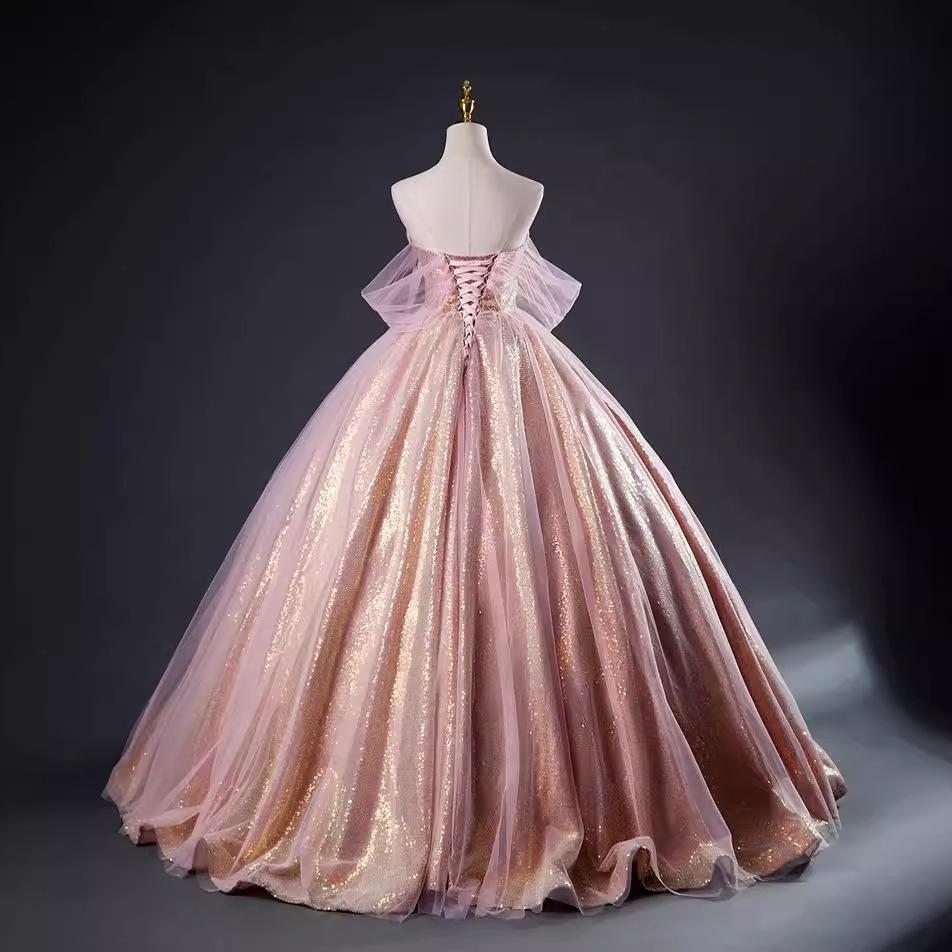 Color Dress Wedding Dress Evening Performance Stage Skinny Ladies Art Examination Long Dress Mermaid Ji Tube Top Strap Shadow Studio
