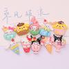 10Pcs Kawai Bright Surface Cat Dessert Ice Cream Series Resin Flat Back Scrapbook Figurine Diy Bow Decor Accessories Crafts A3