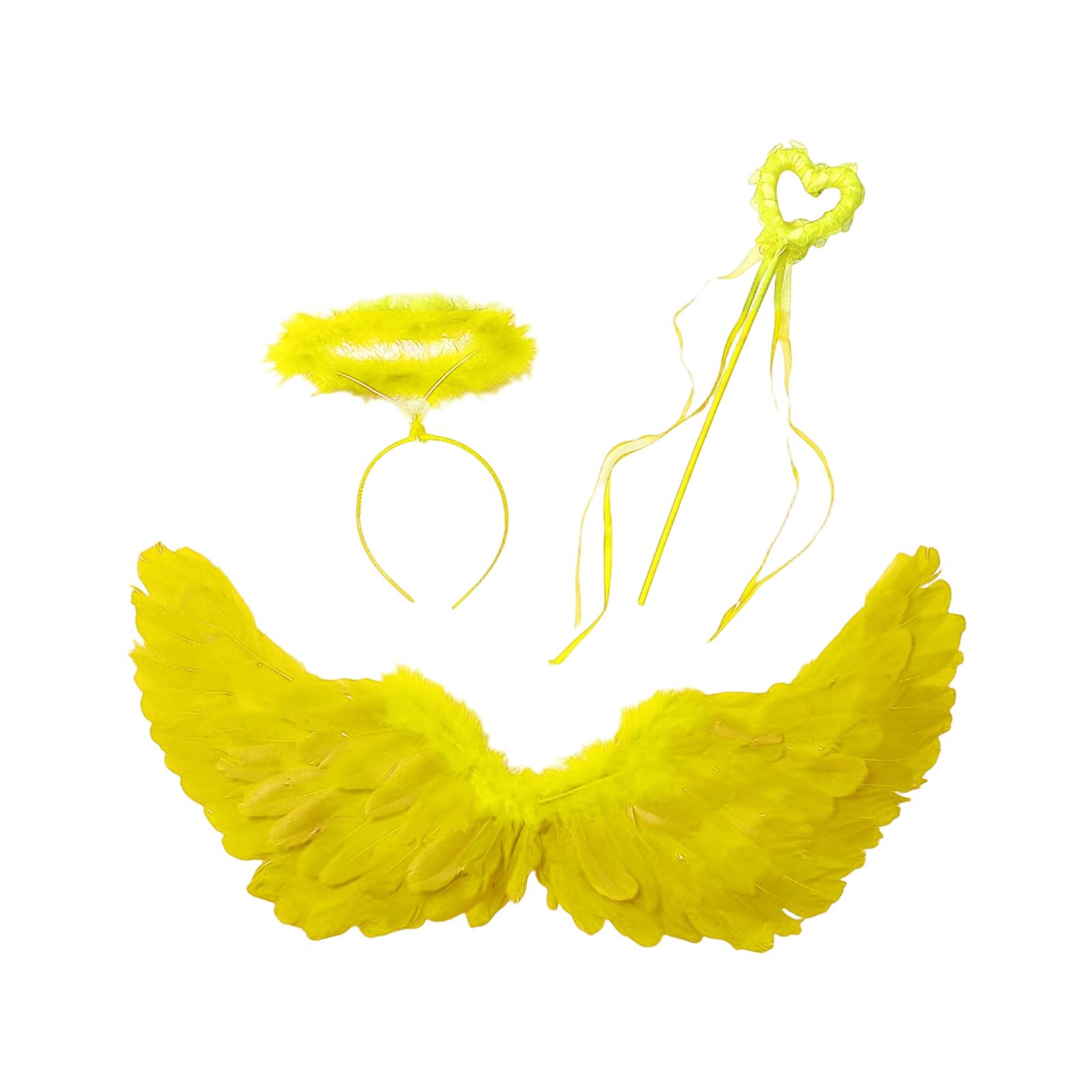 

Costume Set For Women Angel Feather Headband Wand For Halloween Cosplay One Size