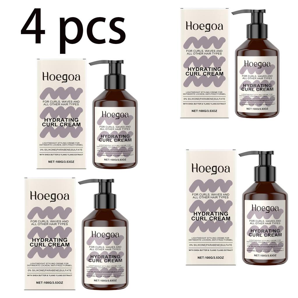 Hoegoa Moisturizing Curling Hair Elasticity cream 100g  Anti-Frizz Curly Hair Volume Natural Volume Styling Hair Care Elasticizer