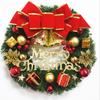30cm Artificial Christmas Wreath For Front Door Red Bow Bell Christmas Wreath Door Hanging Window Ornaments Christmas Decoration