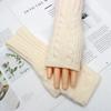 Women's Half Finger Gloves Are Soft and Warm In Winter Wool Like Knitted Arm Gloves and Neutral Black and White Gloves