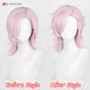 Anime Mitsuki Kiryu Cosplay Wig Pink 40cm Wigs Heat Resistant Synthetic Hair Halloween Party Role Play Unisex Wigs + Wig Cap