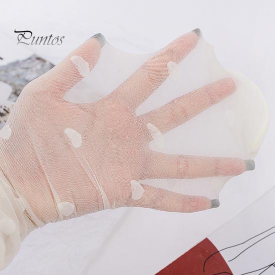 Long Socks 1 Pair Women Thin See-through Solid Color Lolita Heart Print Match Uniform Elastic Comfortable JK Style Calf Cosplay Supplies