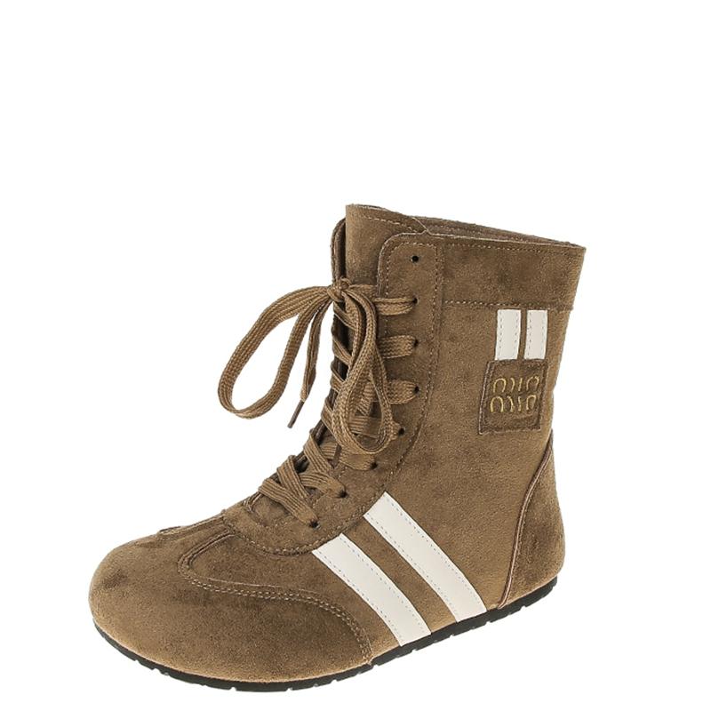 Casual Schoenen Dames Herfst Winter Suède Laarzen Nieuw Ontwerp Mode Enkellaarsjes Korte Laarzen voor Vrouwen Hoge Casual Sneakers 41 kaki