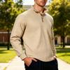 Loose Fit Half Zipper Sweatshirt Men's Autumn Winter American Business Casual Flannel Square Grid Collar Sweater
