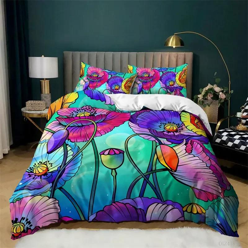 

Botanical Floral Duvet Cover Garden Plant Flower Bedding Set Microfiber Rustic Farmhouse Comforter Cover Single Queen King Size EU Single(135x200cm)