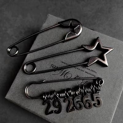 Aiguilles de Sécurité Métalliques Rétro Réglables à Grande Aiguille pour Vêtements Broche de revers Chapeau Accessoire de Manteau
