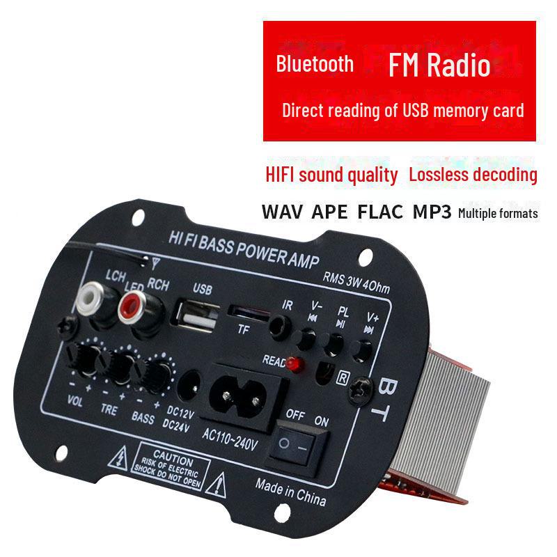 Universelle Hochleistungs-Bluetooth-Verstärkerplatine für Heim & Auto mit eingebautem Lautsprecher und Unterstützung für starke Bässe (12V/24V/220V)