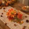 Thanksgiving Door Decor Artificial Maple Leaf Decoration, Autumn Decoration with Leaves Faux Dahlia, Exquisite Floral Rustic Hanging Ornament