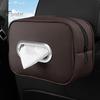 Car Tissue Holder Storage Box Zipper Closure Solid Color Easy To Clean Hanging Paper Towel Storage Box Car Interior Decor