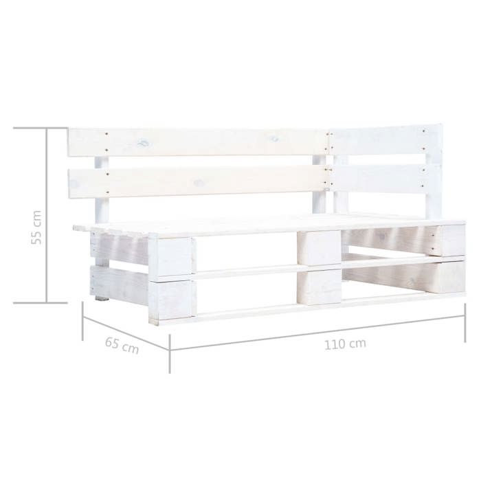 Exclusive House - Garden Pallet Corner Sofa White Impregnated Pine Wood
