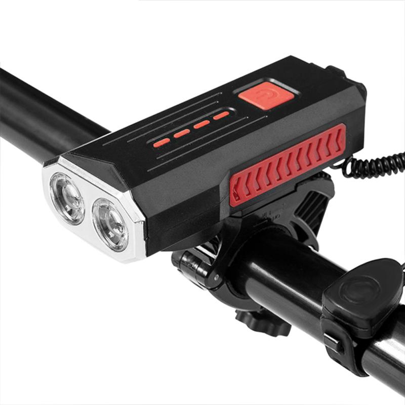 Bike Headlight 360xc2xb0 Rotation Portable Usb Charging Flashlight Range 200 M Multifunction Horn