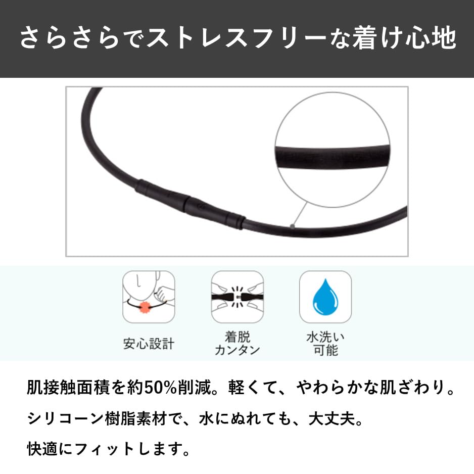 Pip Magneloop MAX 200 Millitesla 50cm Magnetic Necklace for Shoulder and Neck Relief [Amazon.co.jp Exclusive]