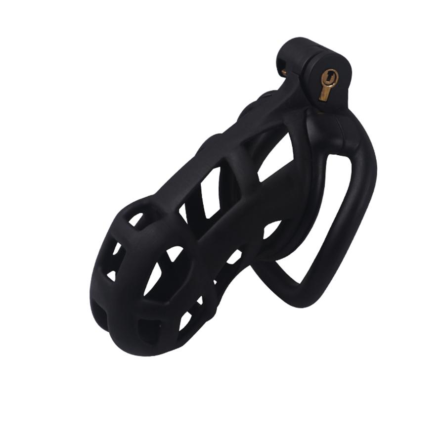 2025 new men's chastity lock black smooth SM erotic men's toy, Valentine's Day gift (purchased separately with chastity lock str