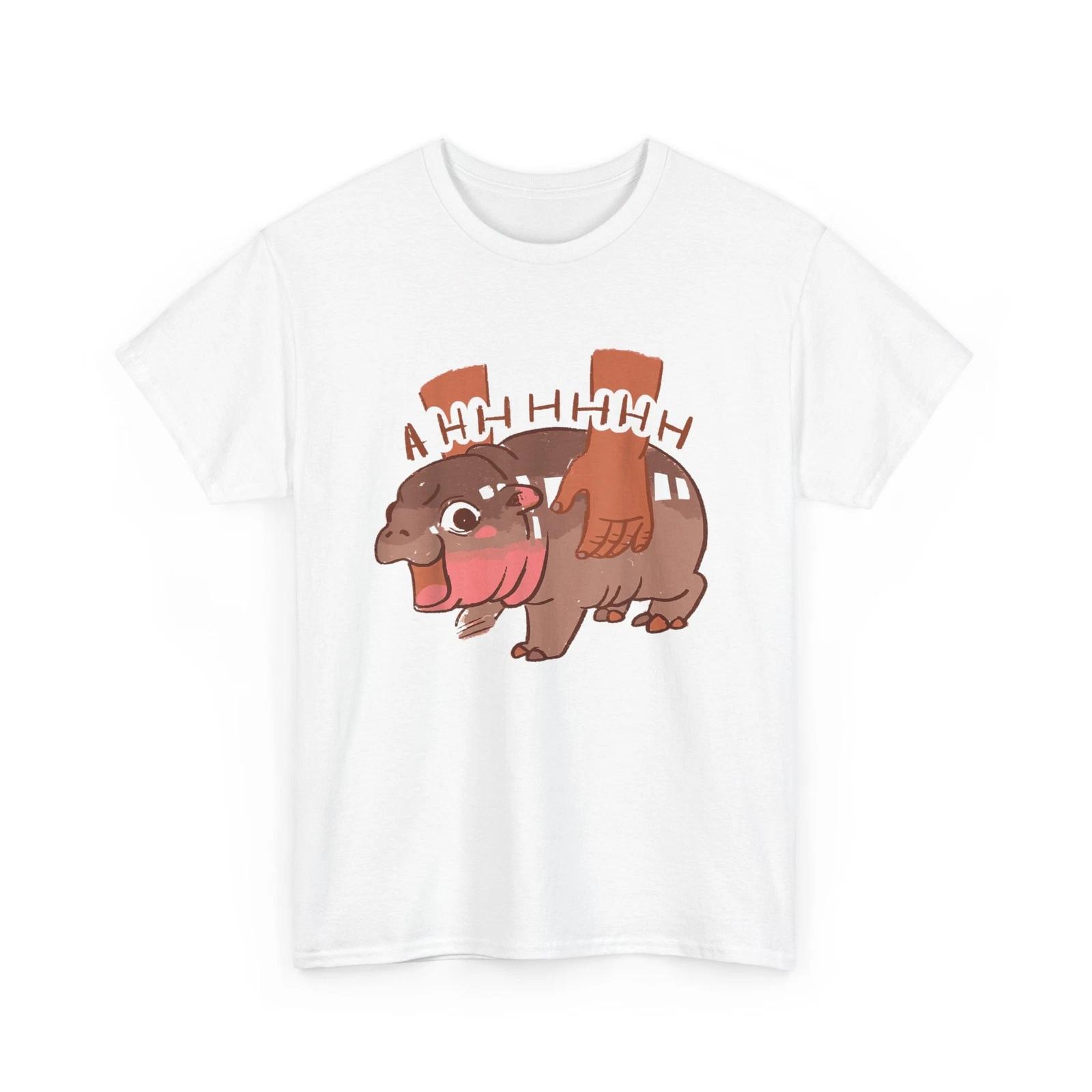 Moo Deng Bouncy Pig in Thai Picture The Cute Baby Hippo T-Shirt S