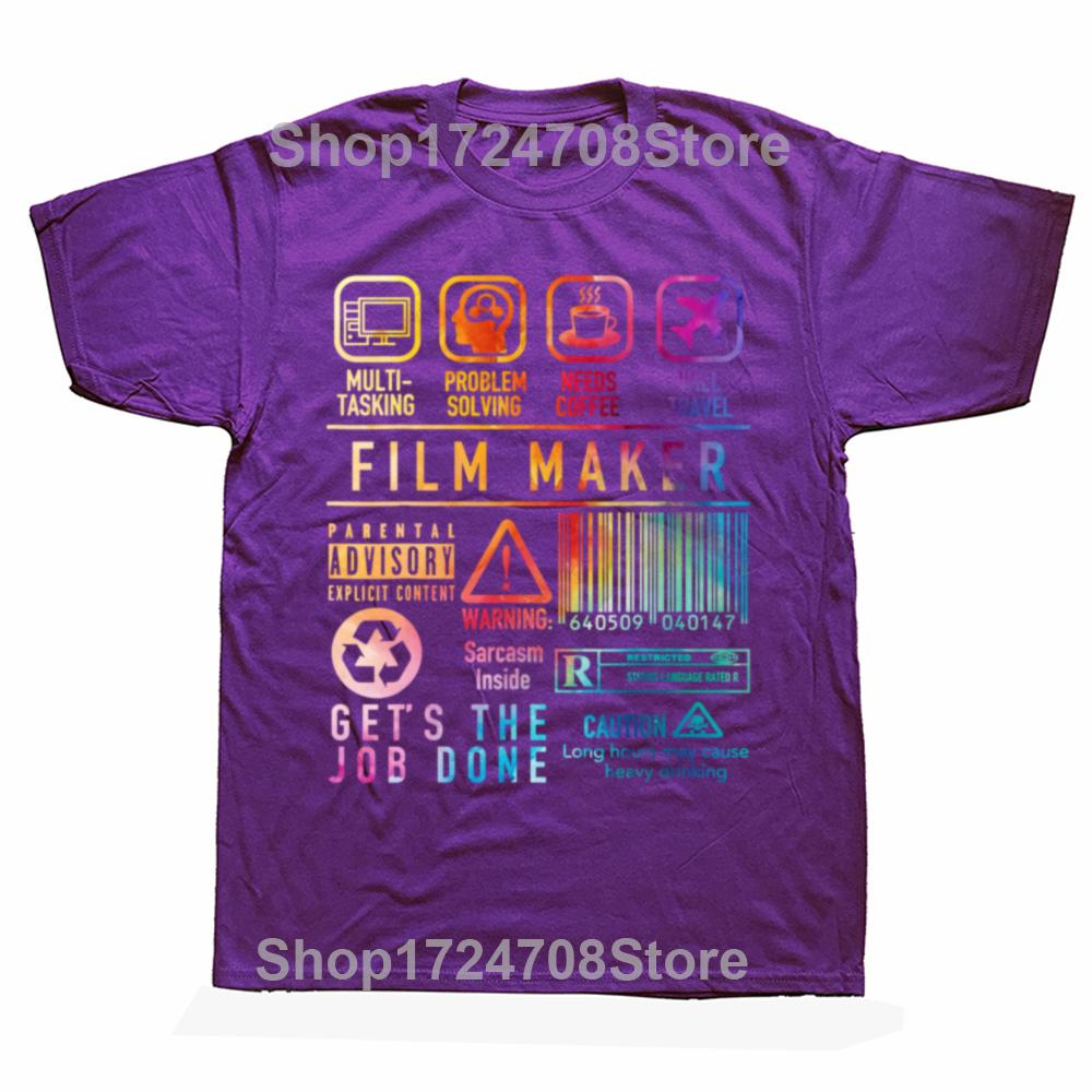 Funny Film Maker Graphic T-shirts Men Women's Fashion Casual Tshirt 100% Cotton Loose Movie Director Filming Filmmaker T Shirt