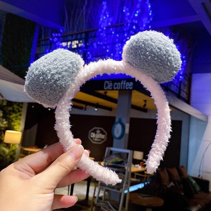 Niedlicher Plüsch Pompon Form Haarreif Damen Make-up Stirnband für Kinder Festival Party Auftritt Haarschmuck