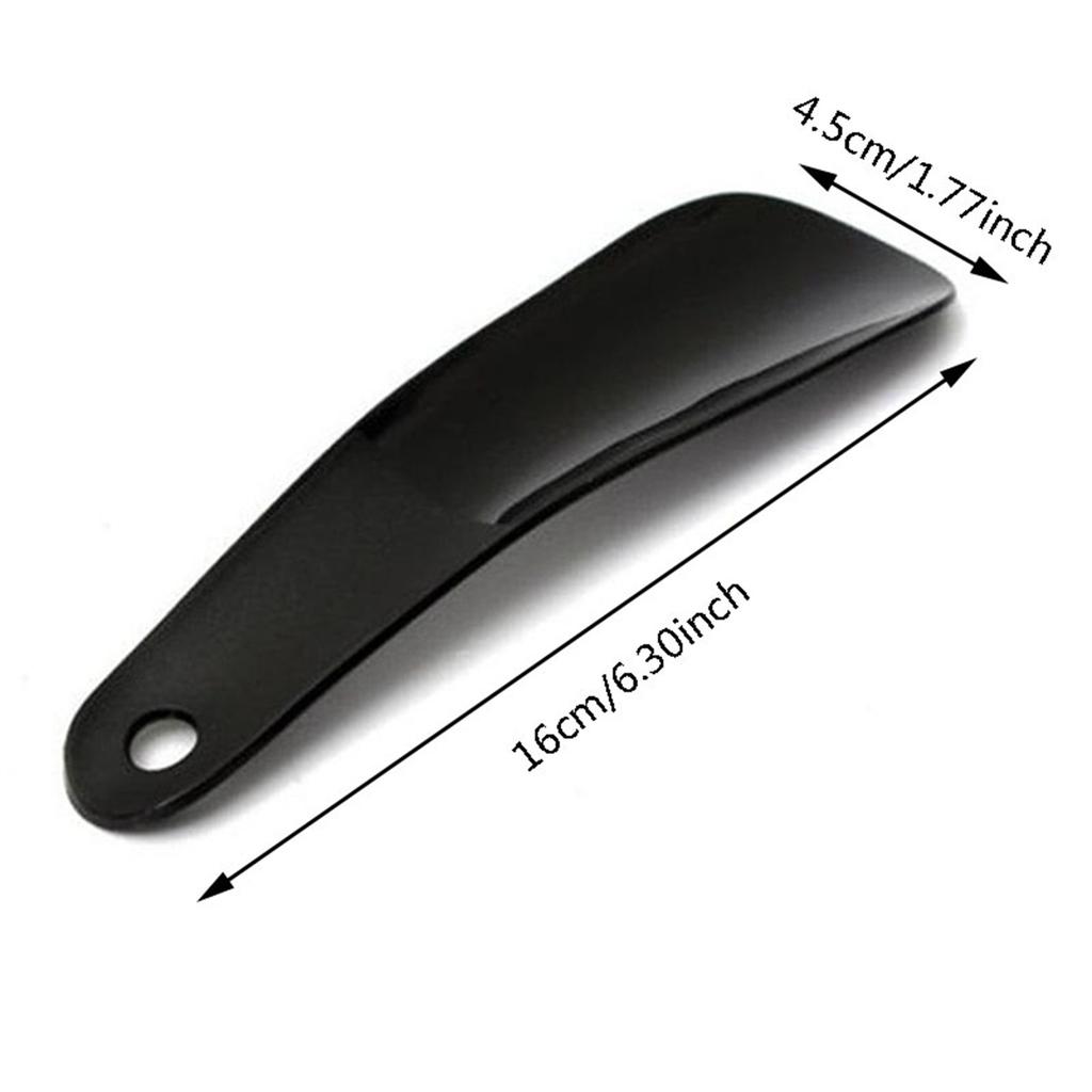 1/4 pz 16 cm Plastica Nera Cucchiaio Calzascarpe Forma a Cucchiaio Calzascarpe Sollevascarpe Flessibile Robusto Antiscivolo da Viaggio Portatile Mini Calzascarpe Pigri