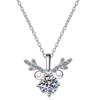 Mori Style Zircon Antler Pendant Necklace - Sweet Christmas Gift for Women
