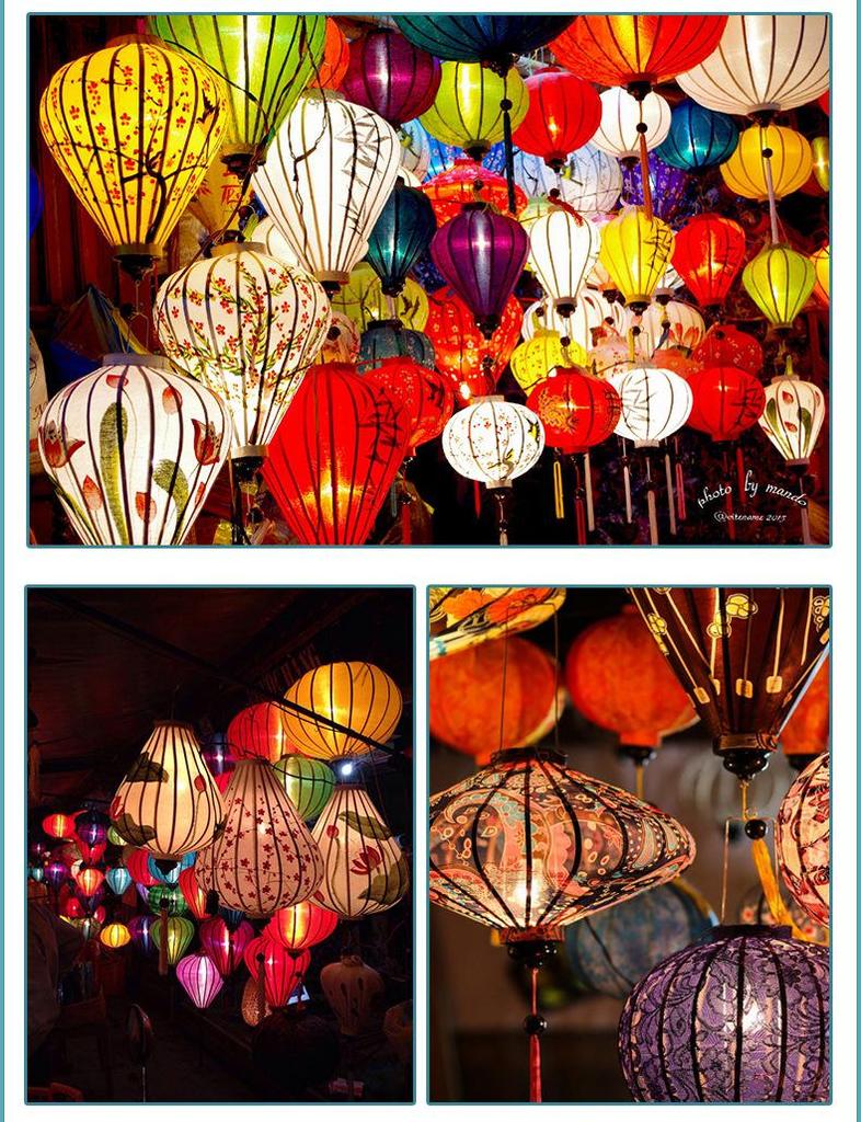 Antique Pattern Waterproof Chinese Lantern for Outdoor Balcony Decoration