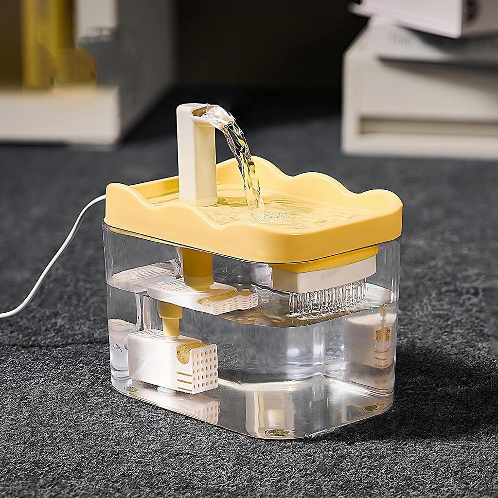 Cat Water Dispenser with Pump Filtered Water Mute Water Shortage Auto Power Off Automatic Circulating Flow Drinker