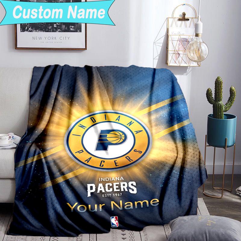 Custom Name Blanket basketball Pacers Neon Art Blanket Bedding Blanket for Travel, Camping, Living Rooms, Offices, Sofas, Fan Christmas gift