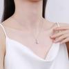 6.5mm 925 Sterling Silver Moissanite Pendant Necklace Ideal Gift For Proposal Engagement Anniversary