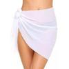 Sheer Wrap Dress Women's Swimsuit Bodycon Swimsuit Skirt Beach Bikini Cover-Up Dress Chiffon