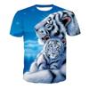 Fashion Men And Women TShirts 3D animal world Luxury Tiger Lion Printed T-shirts Hip-Hop Round Neck Short Sleeve Street Clothes