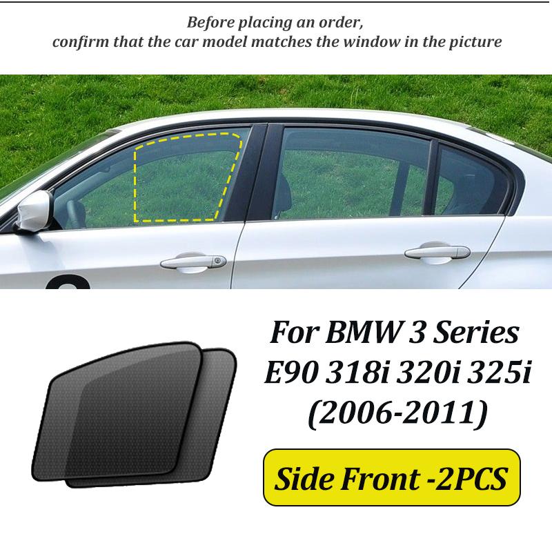 LINNUNU For BMW 3 Series E90 318i 320i 2006-2011 Magnetic Car Sunshade Window Curtain Mesh Block Sunlight Interior Accessories