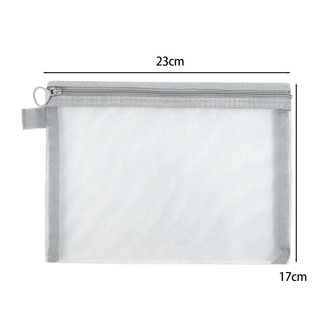 3pcs Black Nylon Mesh Cosmetic Bag Zipper Toiletry Organizer Makeup Bags Multifunctional Women Lipstick Key Coin Purse Pouch