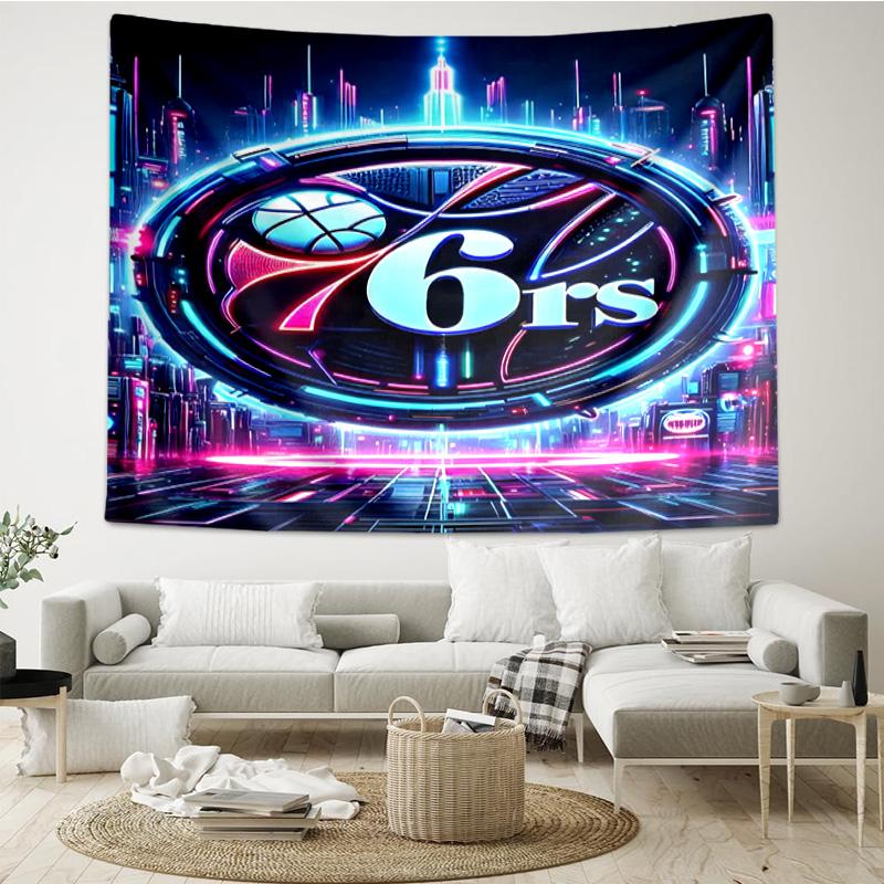 76ers Basketball Team Quick-Dry Tapestry Hanging for Bedroom,Livingroom, Playroom,Decor Art Room Wall Tapestry Holiday and Birthday Gifts