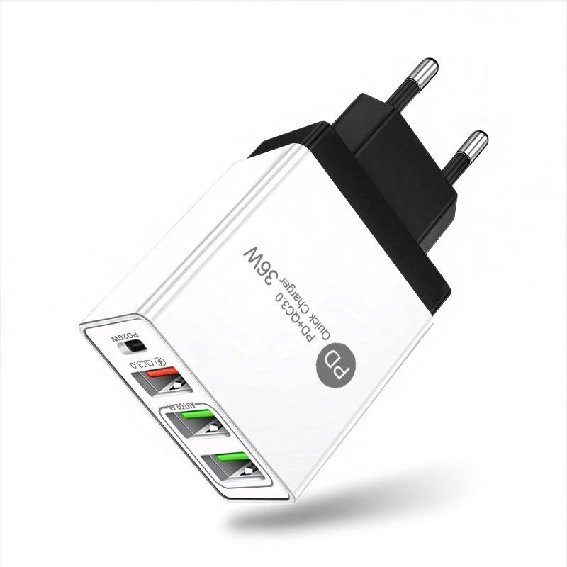 PD33W QC3.0 GaN Multi-Port Fast Charger European Standard 9V 12V