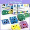 Wooden Facechanging Puzzle Cube With Dual Challenge Cards For Children And Adults
