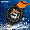 SANDA 3206 Brand Luxury Sports Silicone Waterproof 50M Quartz Watch Men Relogio Masculino Original Design Womens Mens Watches
