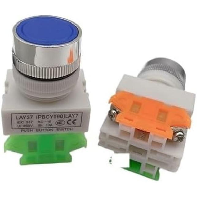 LAY7 (PBCY090) LAY37 11BN Red 10A 660V Momentary Push Button Switch 1NO 1NC(Green)