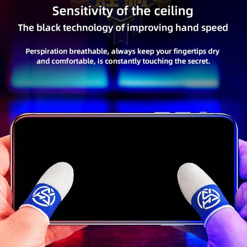 2x Breathable Anti Sweat Gaming Finger Covers Protectors With Ergonomic Stitching For Enhancing Shoot Game Performances