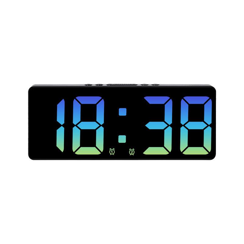 Minimalist Dual Alarm LED Clock - Large Screen Digital Bedroom Bedside Korean Style (6628)