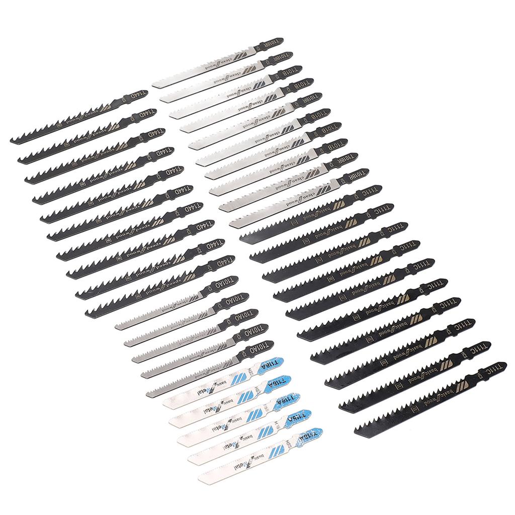 40Pcs Jigsaw Blade 6 Types High Speed Steel Reciprocating Sabre Saw Cutting Tool for Wood