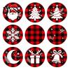 Kitchen Dining Table Accessories 9Pcs Christmas Wooden Coasters Set, Heat Resistant Cup Mats, Waterproof Pads for Round Protection Mats Home