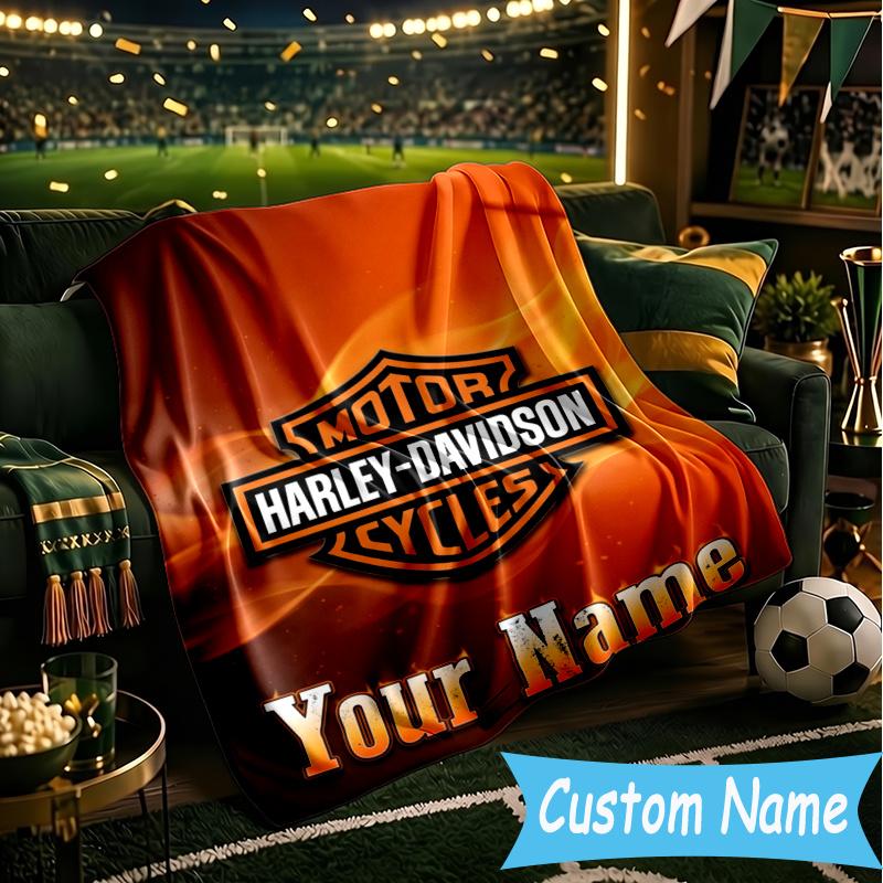 Custom Personalized Blanket Har-ley motorcycle Soft Throw Blanket, Suitable for Family and Friends, Sofa Blanket,Home Decor Christmas gift