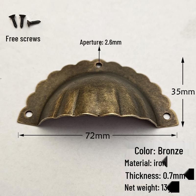 Antique Iron Round Shell Handle for Mini Cabinet Doors