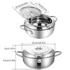 Japanese Deep Fryer With Thermometer and Lid 304 Stainless Steel Kitchen Tempura Fryer Pan Fryer Without Oil Frying Pan Fryer