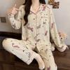 Autumn and winter new Christmas high-value imitation cotton pajamas women's loungewear long-sleeved trousers set can be worn outside