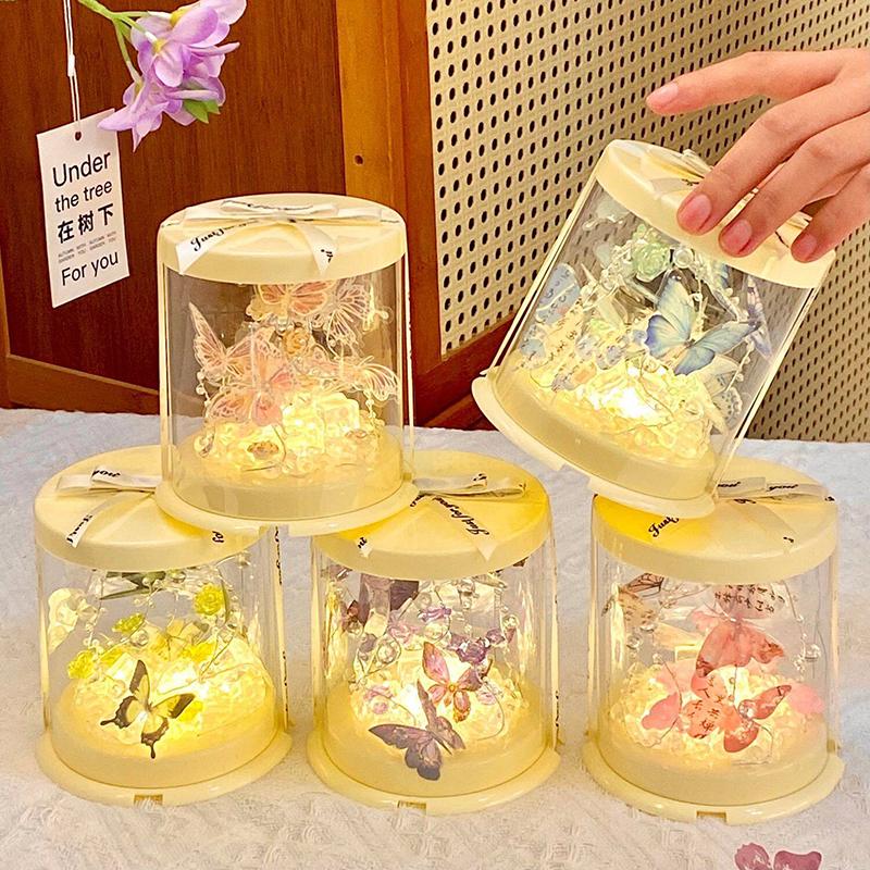 Diy Flower Lamp Ornament Table Lamp Decoraitons Handmade Crafts Gifts Desk Accessories Mother'S Day Children'S Day Gifts