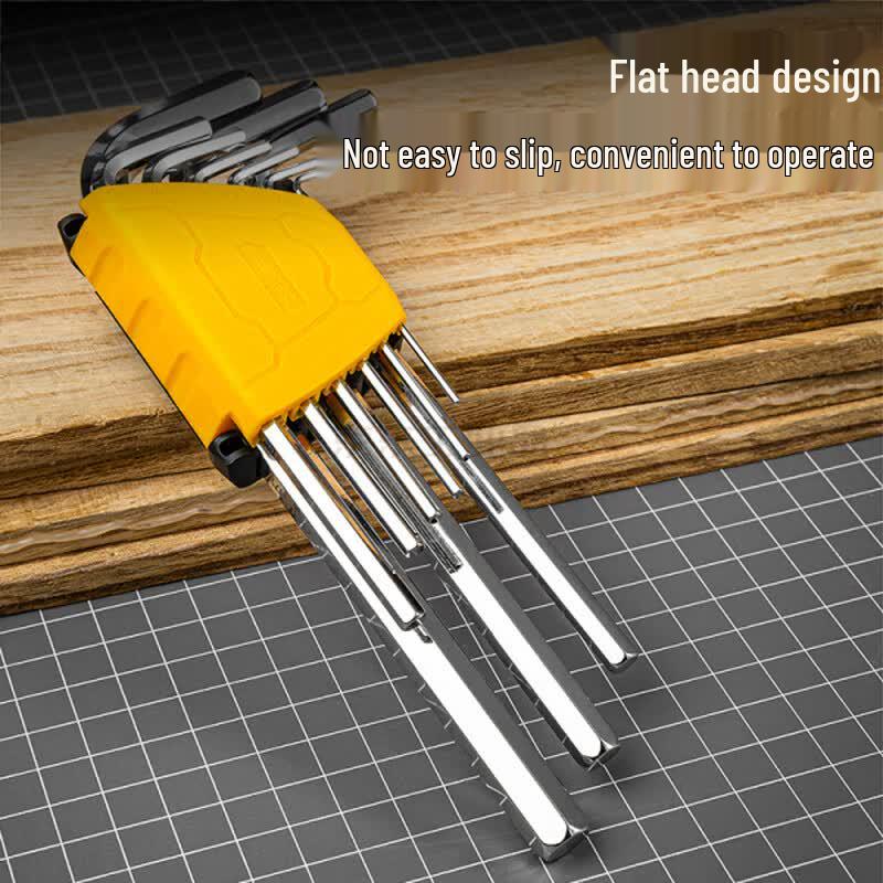Deli 9-Piece Long Flat Head Hex Key Set