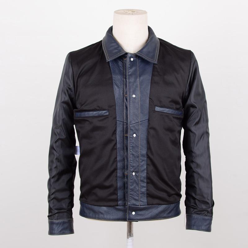 Chinese Size Classic 507 Men Leather Jacket Genuine Cowhide Slim Short Spring Autumn