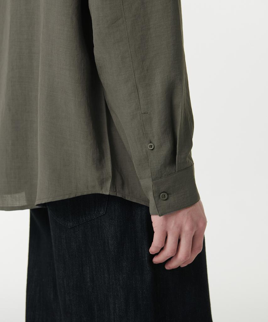 MUSINSA STANDARD Relaxed Linen-Like Shirt [Khaki Gray]